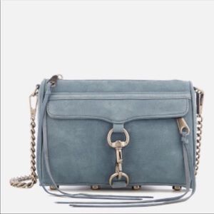 MAJOR DISCOUNT! Rebecca Minkoff Mini Mac Grey Blue Suede Crossbody